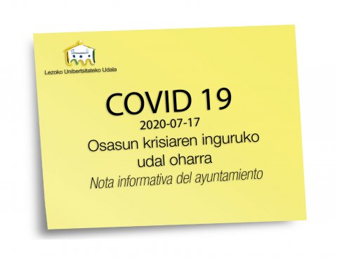 COVID 19 oharra-nota