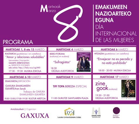 Martxoak 8 programa