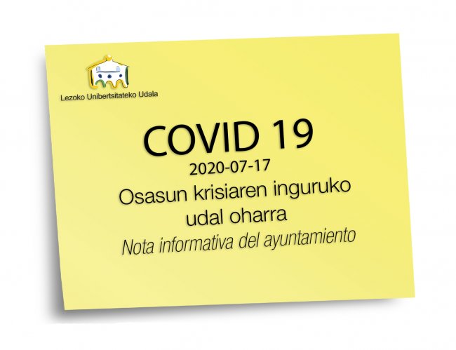 COVID 19 oharra-nota