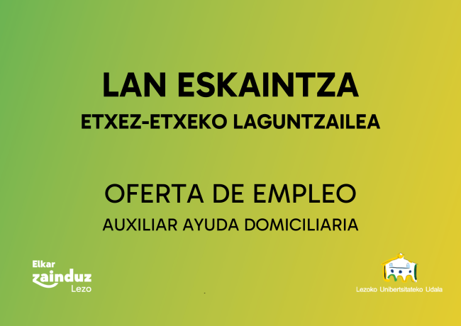Lan eskaintza etxez-etxeko laguntzailea