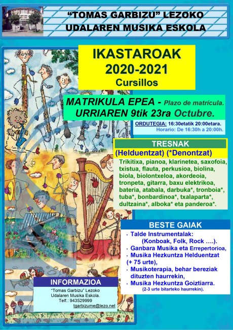 Ikastaroetan izena emateko kartela