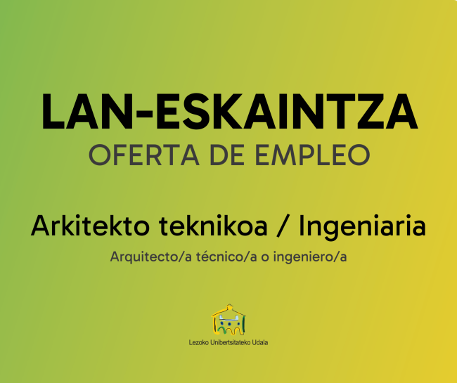 Oferta de empleo arkitekto teknikoa